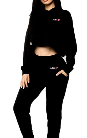Levelup1fitness Woman’s Cropped Top Sweatsuit